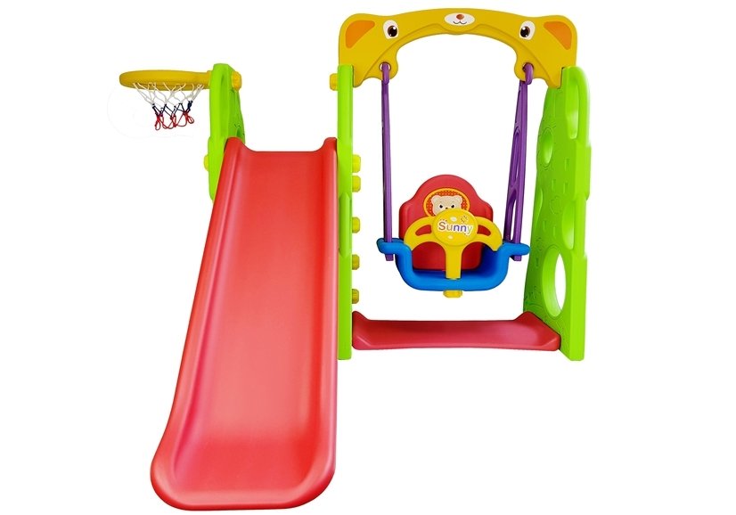 KIT COLUMPIO BEBÉ+TOBOGÁN+CANASTA INFANTIL, VERDE - LE5513, IndalChess